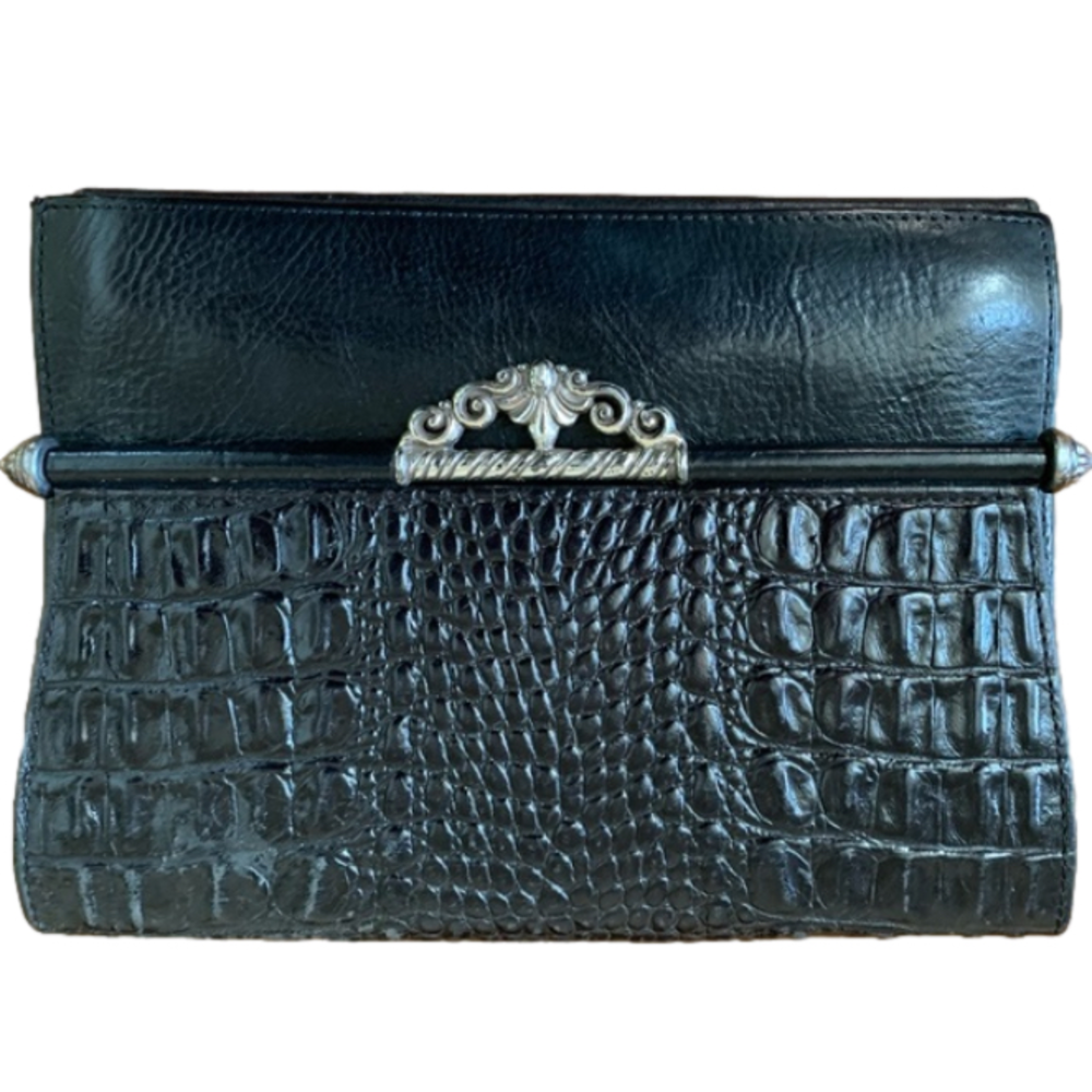 Brighton Black Leather Clutch Handbag